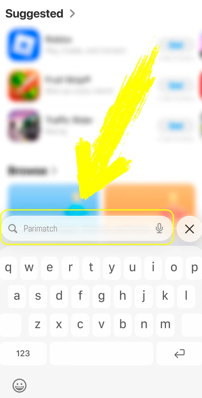 Pata kwa urahisi programu rasmi ya Parimatch kwa kutafuta kwenye App Store.