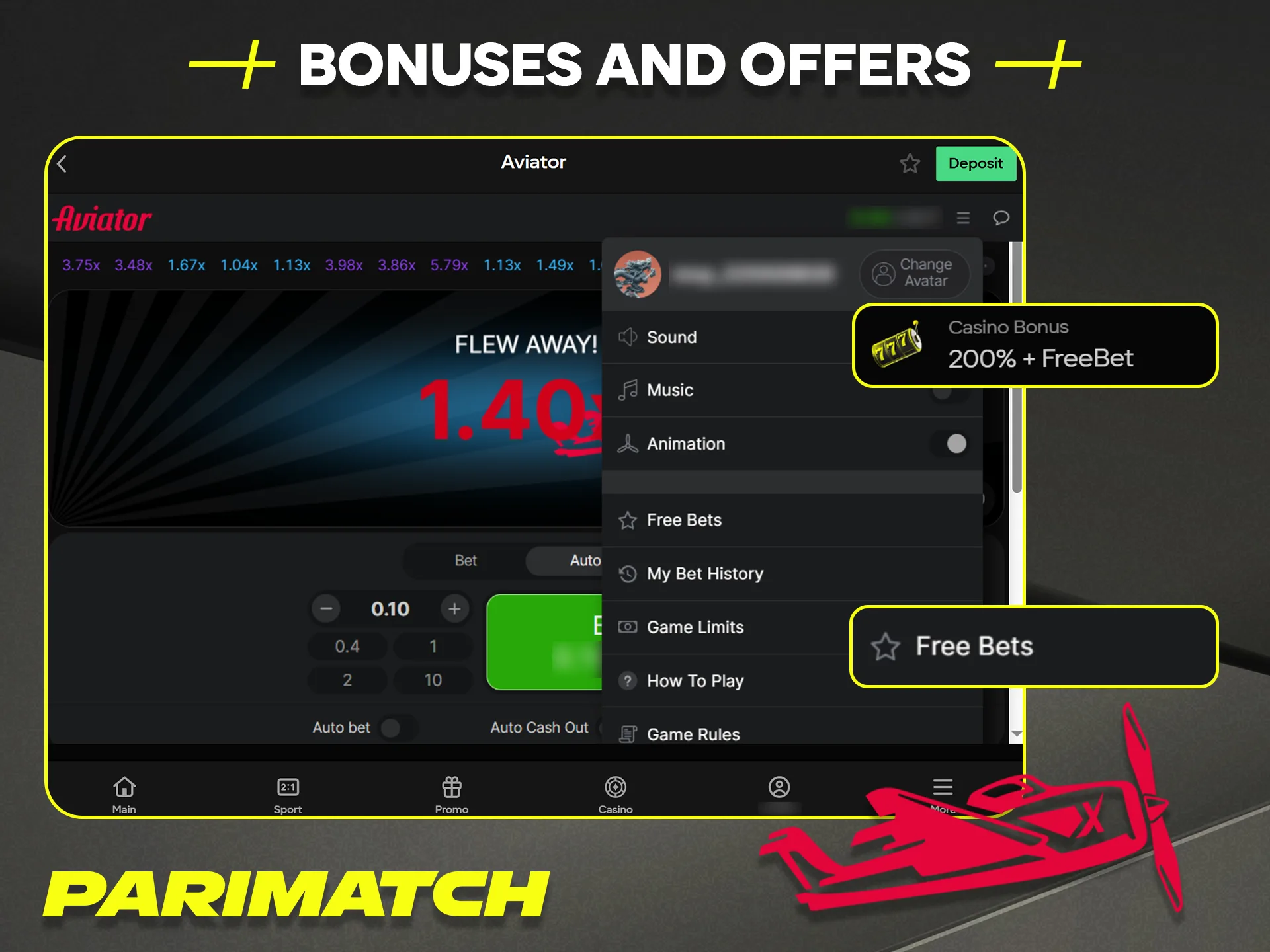 Find special bonuses and offers for Aviator players at Parimatch Tanzania.
