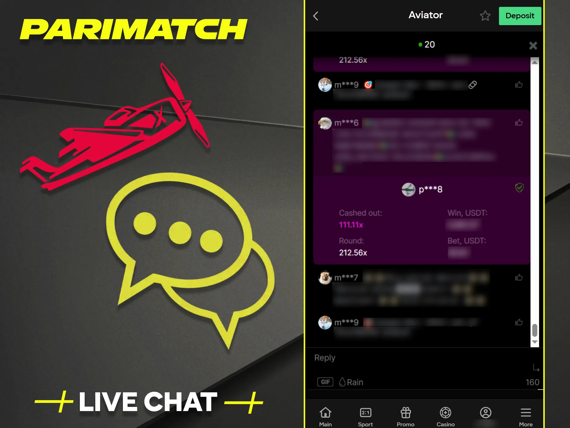 Use the dedicated Live Chat feature to discuss Aviator gameplay with others.