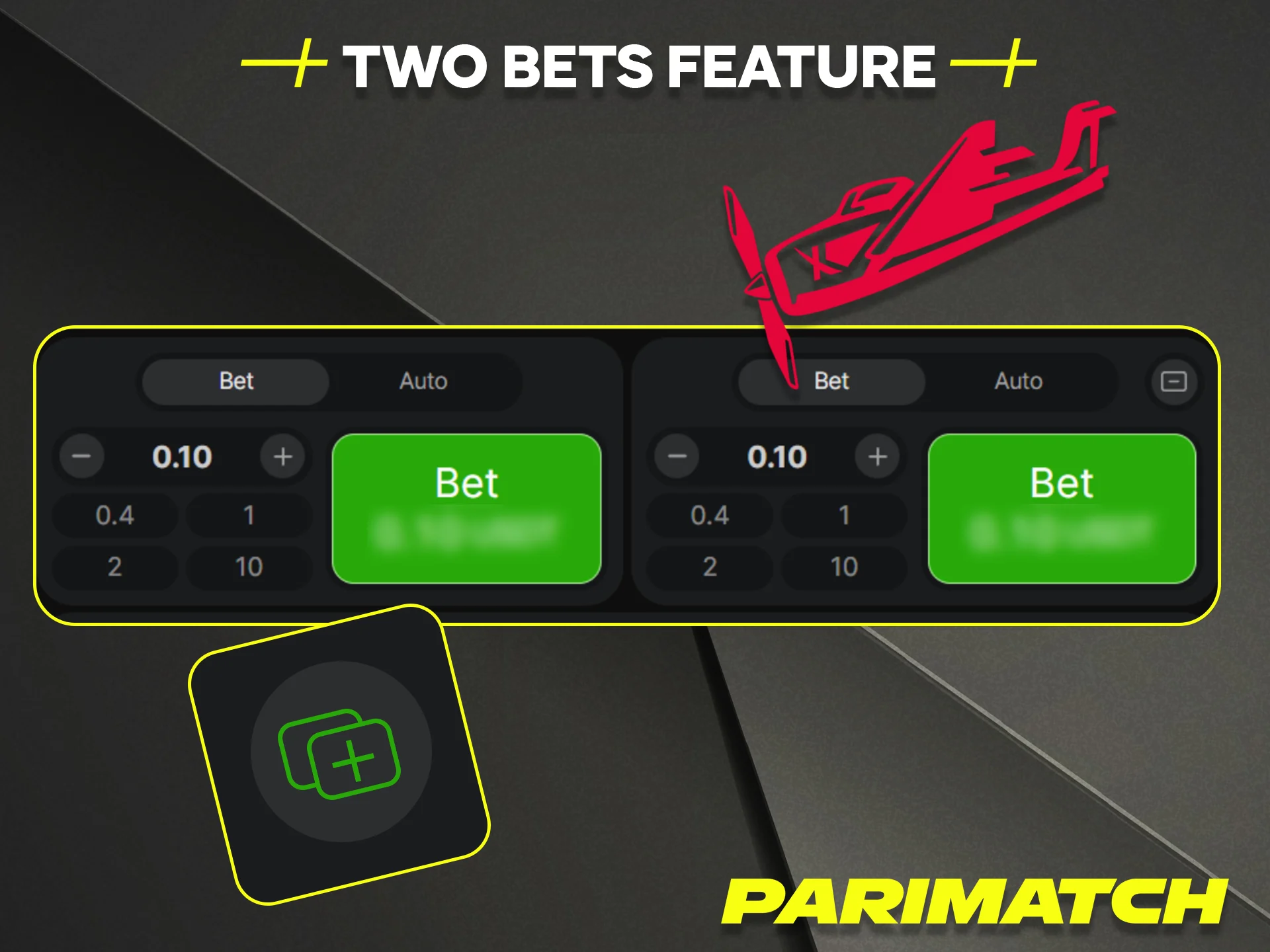 Learn about and use the convenient Two Bets Feature while playing Aviator on Parimatch.