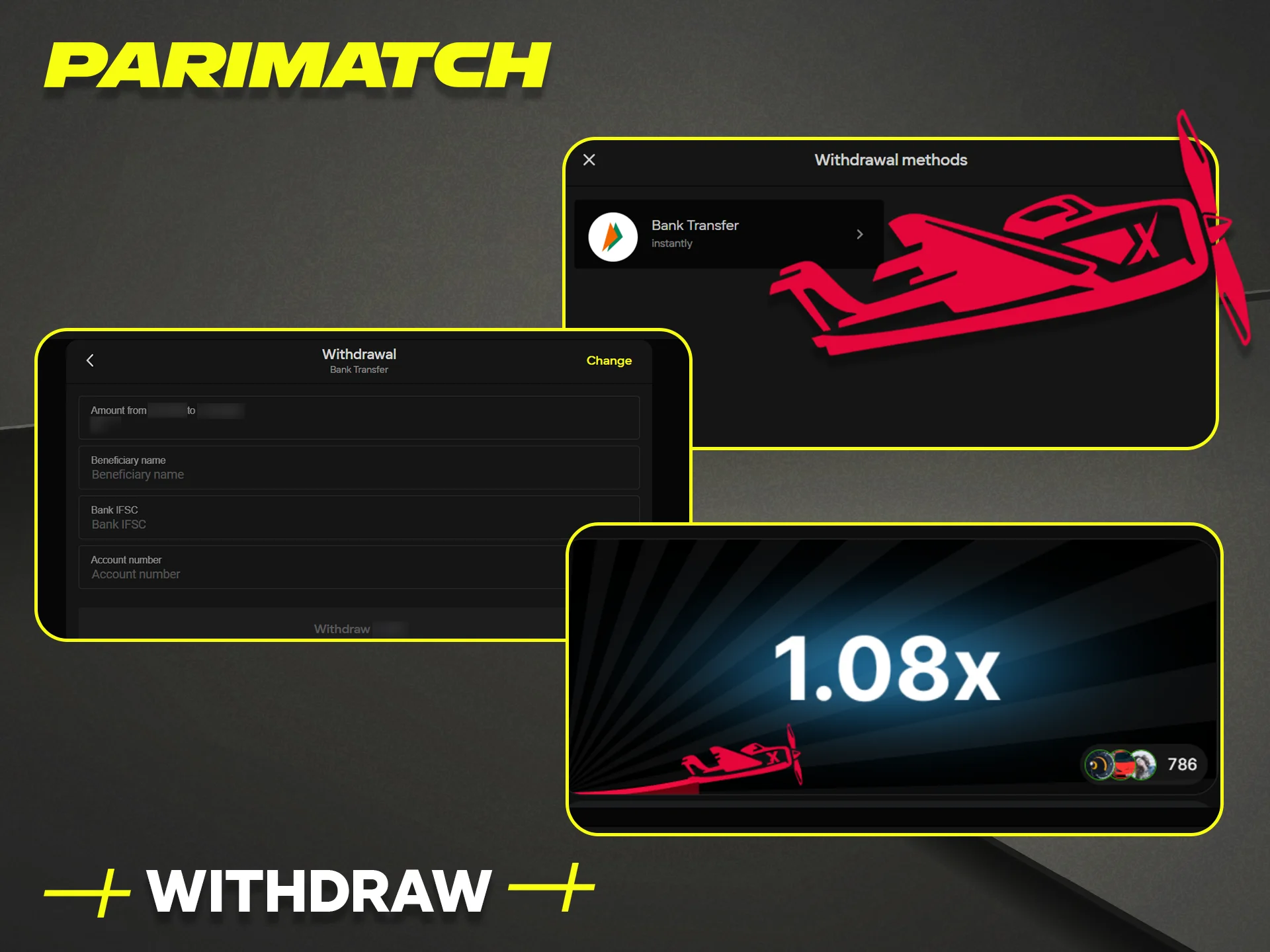 Instructions on how to easily withdraw winnings from your official Parimatch account.