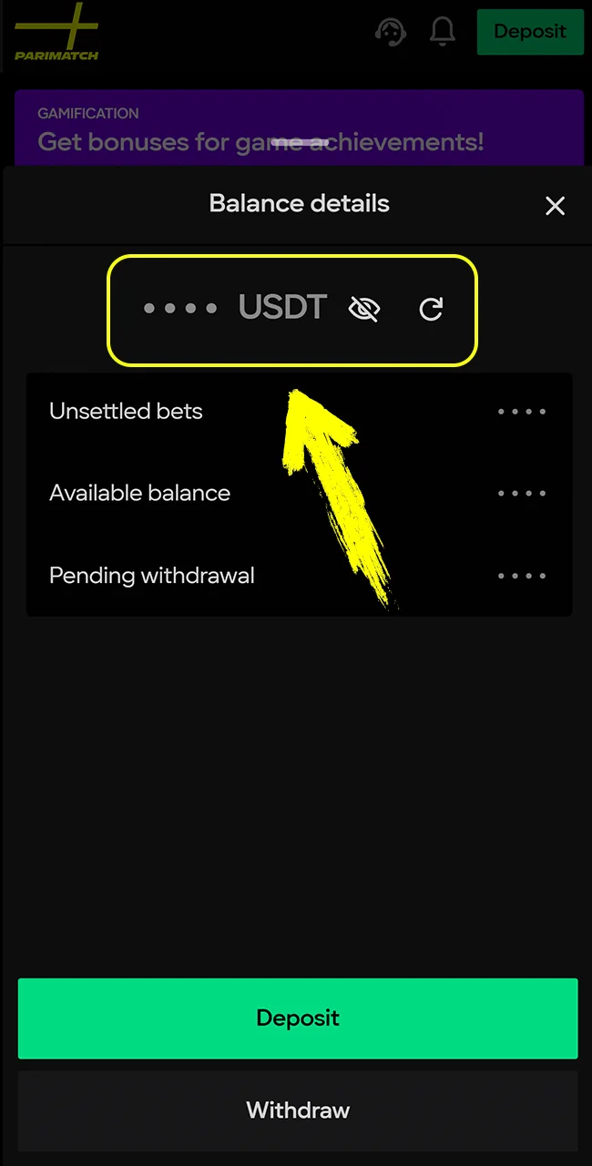 Review all details and confirm the payment to fund your Parimatch account instantly.
