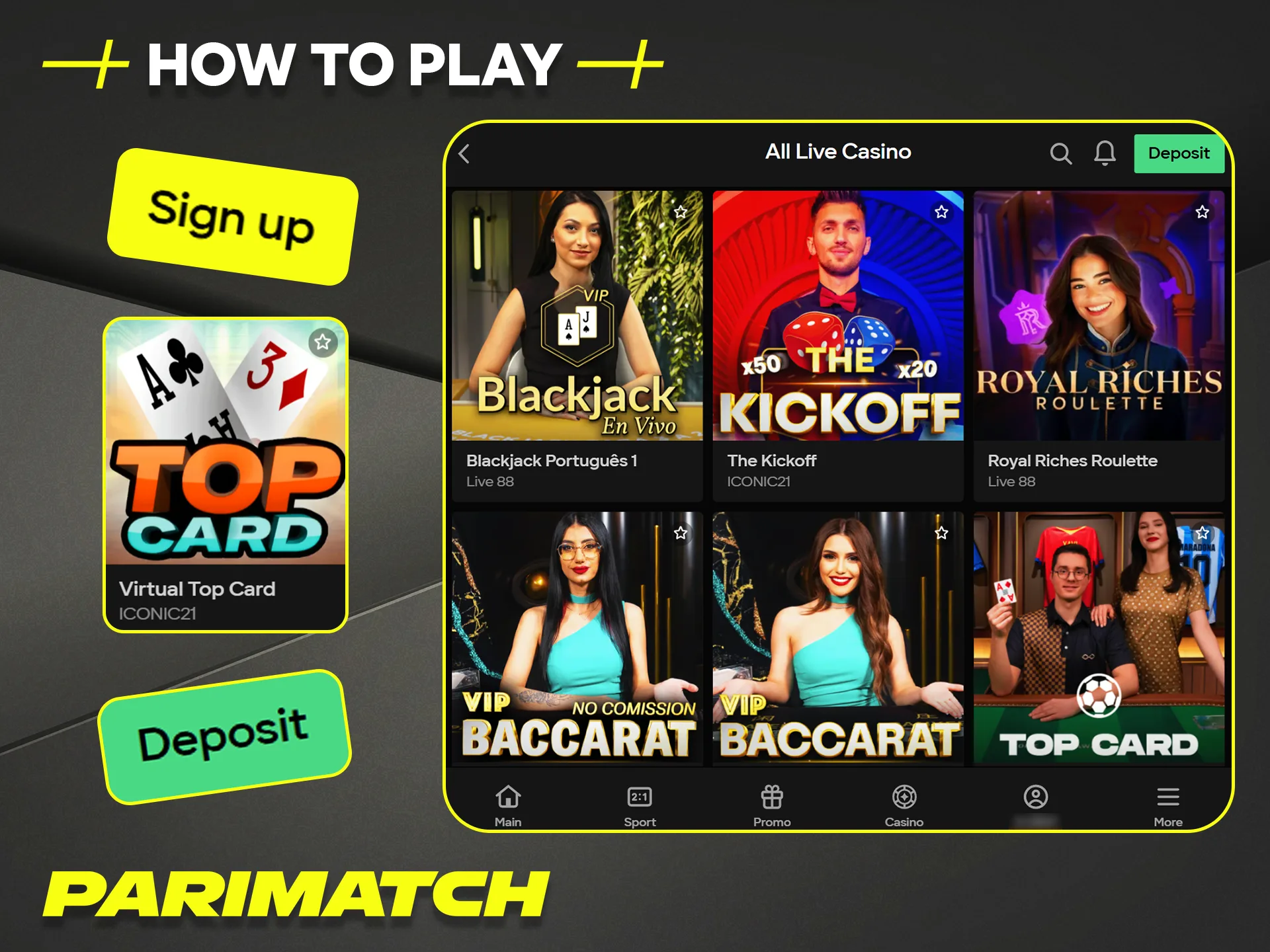 Learn how to easily play exciting live casino games at Parimatch online.